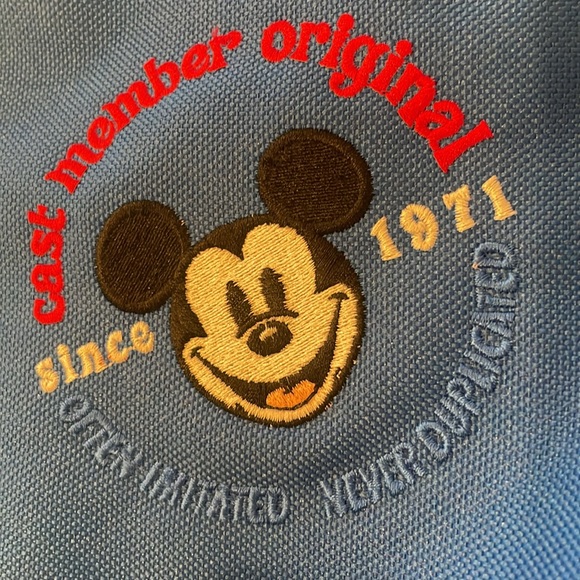 Walt Disney World Mickey Mouse saddle bag canvas tote cast members original blue - Picture 2 of 14